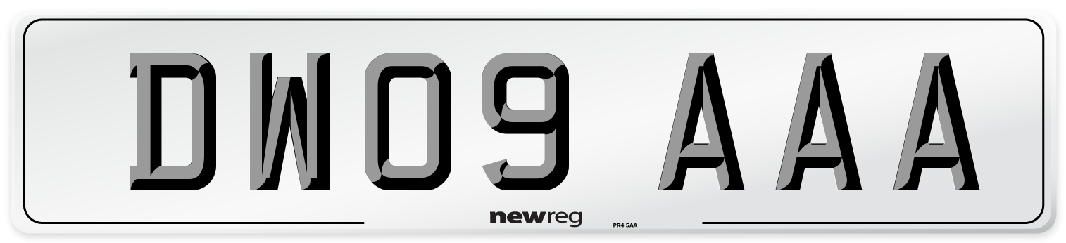 DW09 AAA Number Plate from New Reg